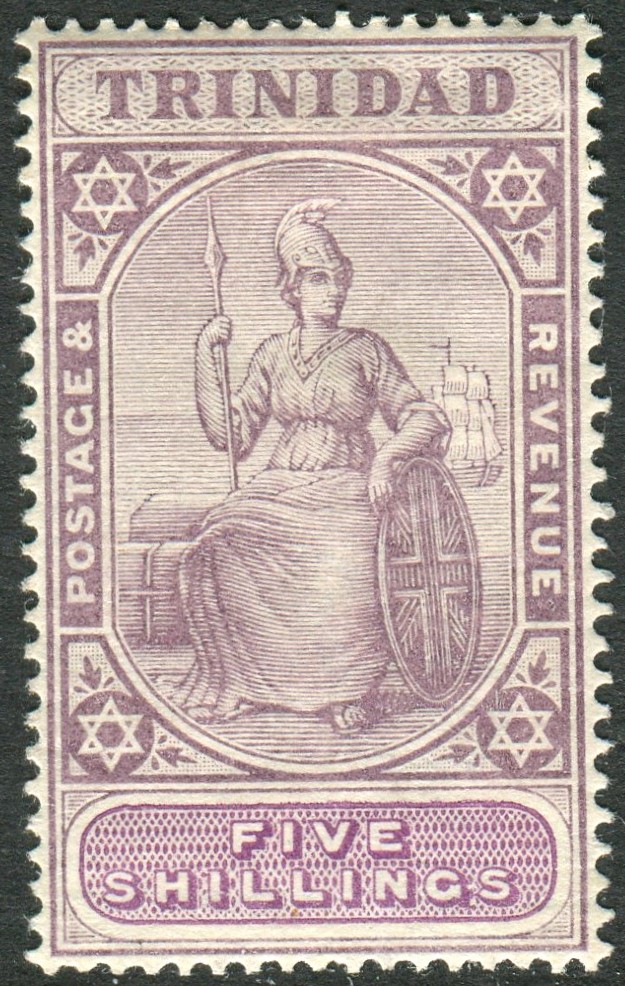 TRINIDAD-1901-6 5/- Lilac & Mauve.