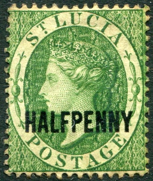 ST LUCIA-1881 ½d Green Sg 23 toned gum MOUNTED MINT V32868