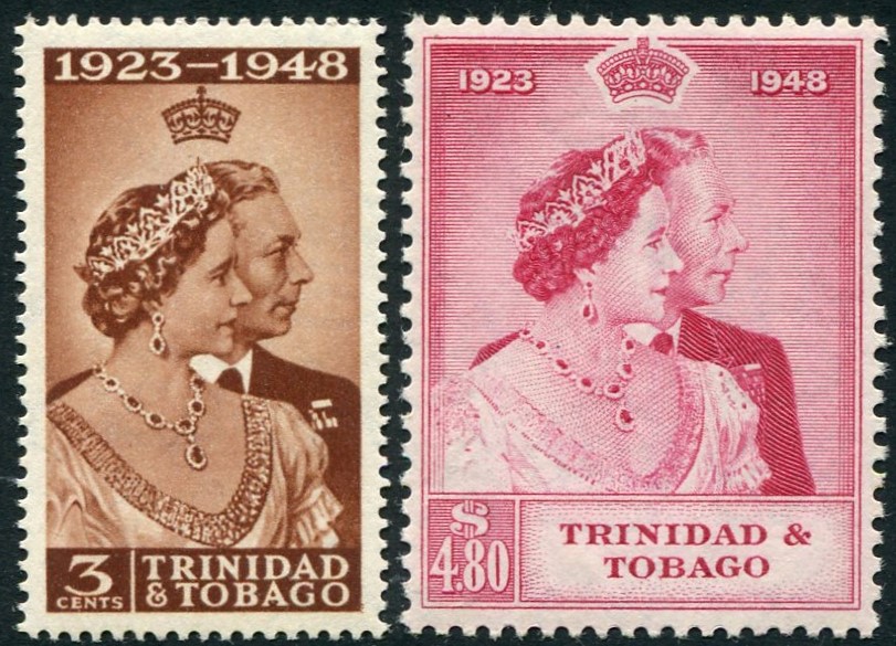 TRINIDAD & TOBAGO-1948 Royal Silver Wedding Set Sg 259-260 UNMOUNTED MINT V33399