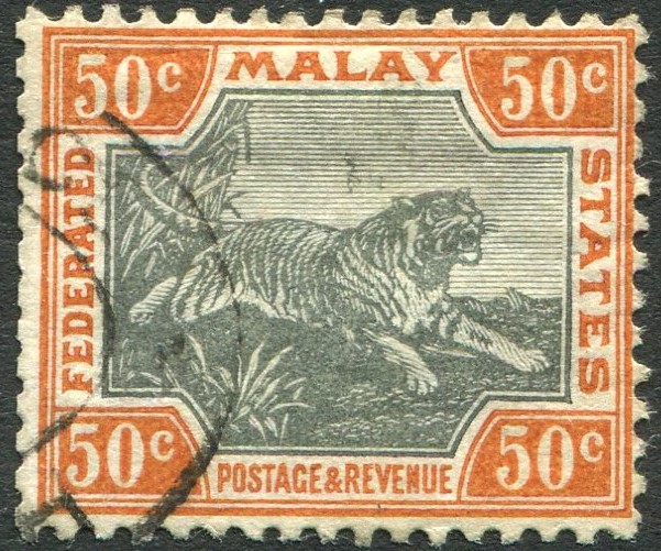 FEDERATED MALAY STATES-1900-01 50c Grey & Orange-Brown Sg 22a FINE USED V33515