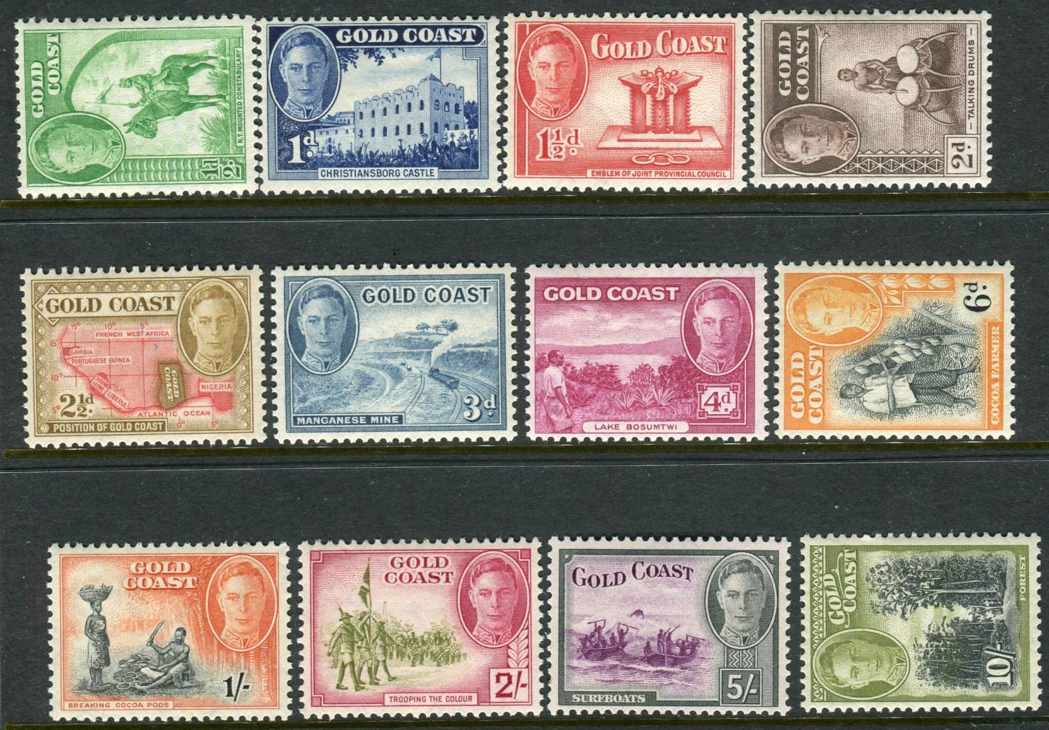 GOLD COAST-1948 A lightly mounted mint set to 10/- Sg 135-146 ...