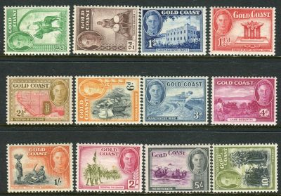 GOLD COAST-1948 A mounted mint set to 10/- Sg 135-146 | Imperium Stamps Ltd