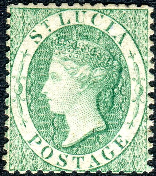 ST LUCIA-1863 6d Emerald Green | Imperium Stamps Ltd