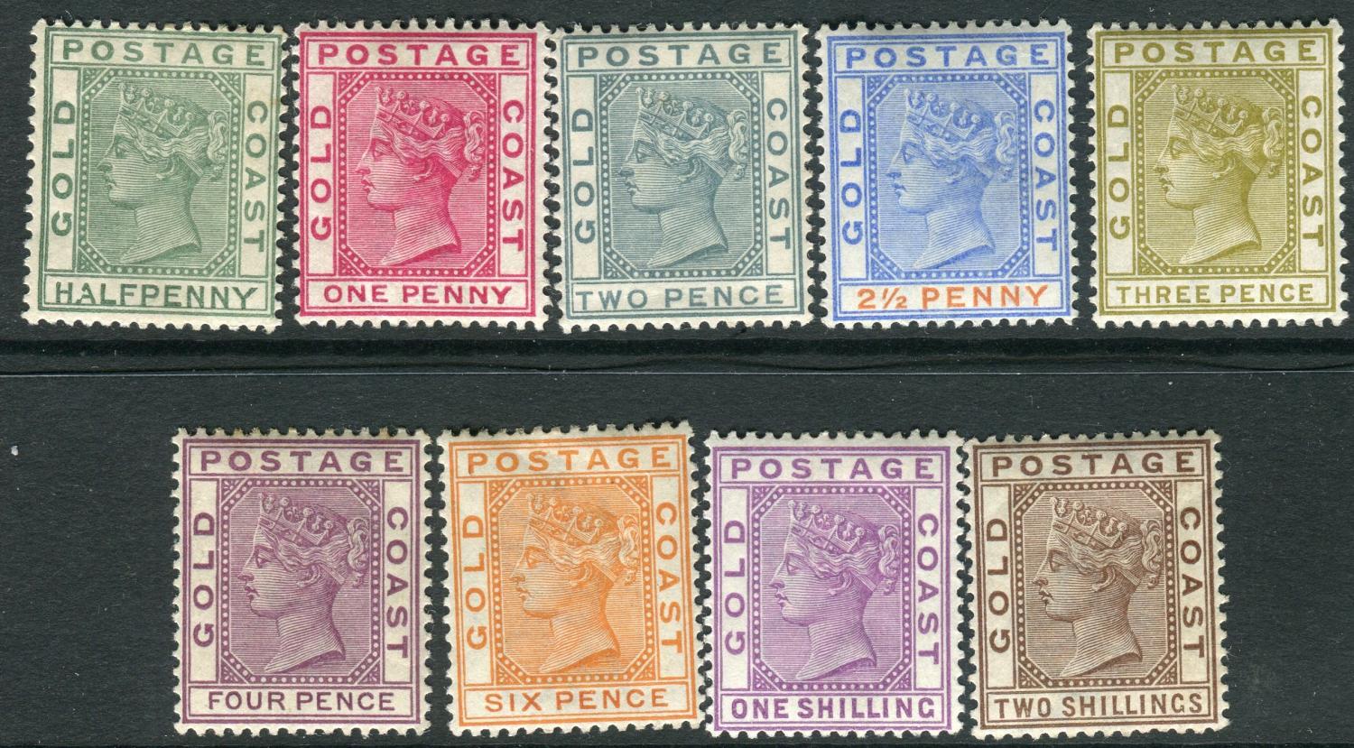 GOLD COAST-1884-91 A lightly mounted mint set to 2/- Sg 11-19a ...