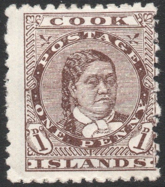 COOK ISLANDS-1899 1d Deep Brown Sg 13 MOUNTED MINT V47215