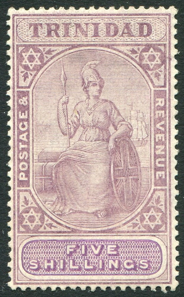 TRINIDAD-1907 5/- Deep Purple & Mauve