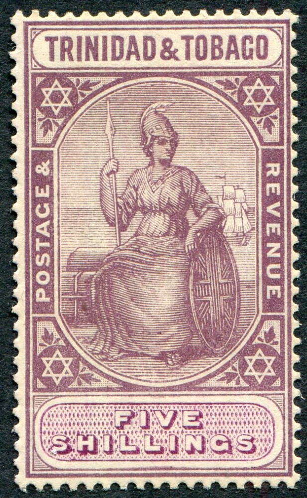 TRINIDAD & TOBAGO-1918 5/- Deep Purple & Mauve