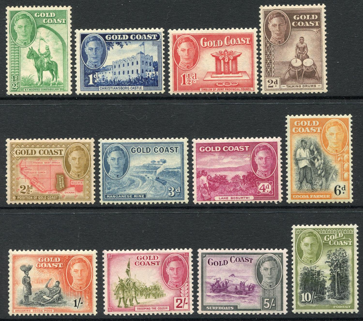 GOLD COAST -1948 Set to 10/- Sg 135-146 MOUNTED MINT | Imperium Stamps Ltd
