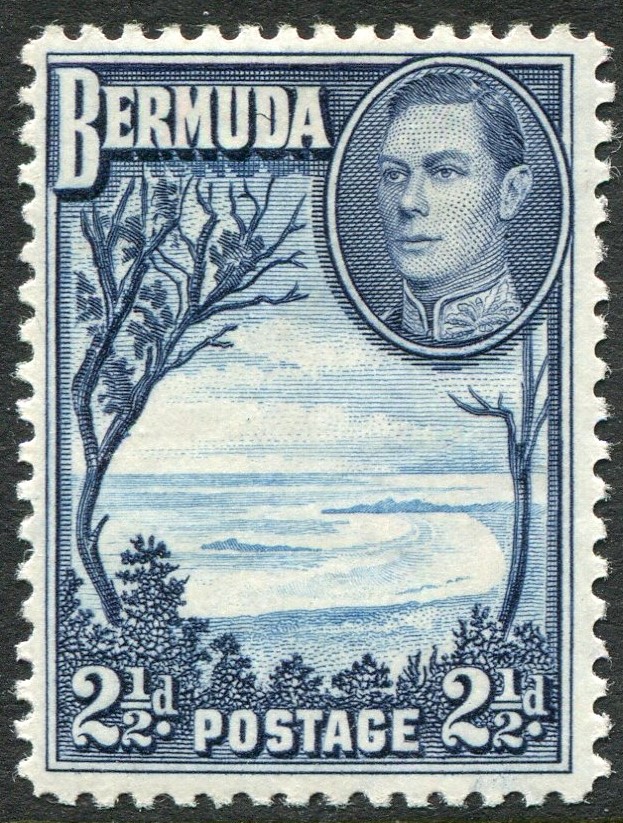 BERMUDA-1938-52 2½d Light & Deep Blue Sg 113 MOUNTED MINT