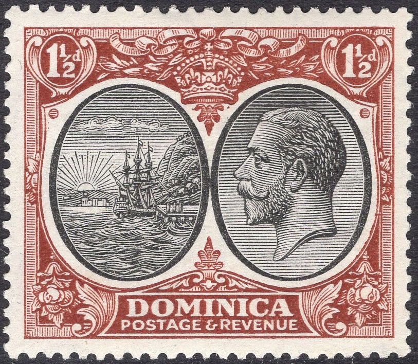 DOMINICA-1933 1½d Black & Red-Brown Sg 75 MOUNTED MINT