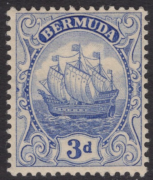 BERMUDA-1924 3d Ultramarine Sg 83 LIGHTLY MOUNTED MINT