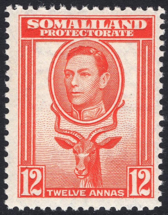 SOMALILAND-1938 12a Red-Orange Sg 100 UNMOUNTED MINT