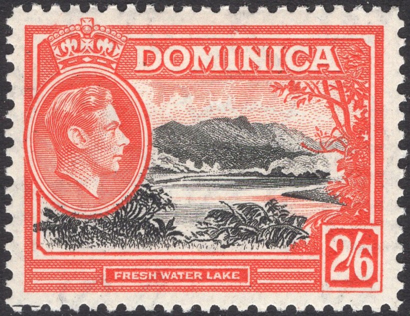 DOMINICA-1938-47 2/6 Black & Vermilion Sg 107 MOUNTED MINT