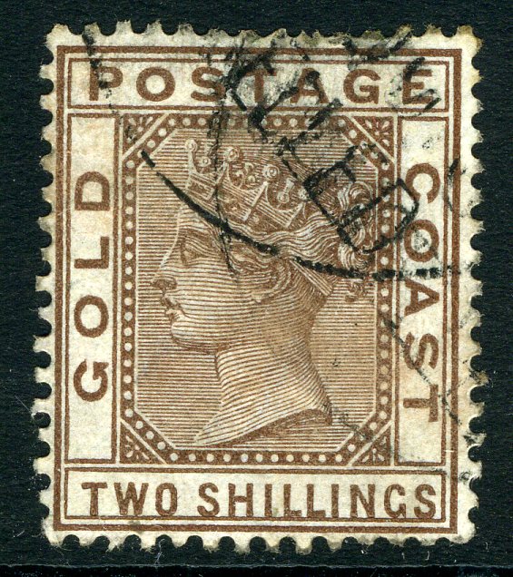 GOLD COAST-1884-91 2/- Deep Brown Sg 19a GOOD USED | Imperium Stamps Ltd