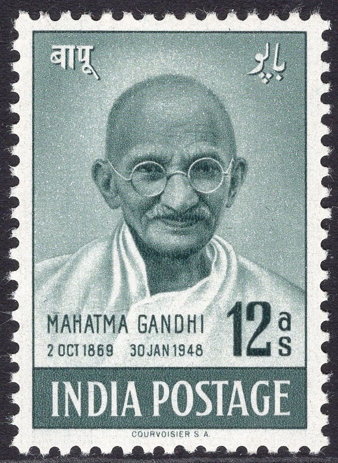 INDIA-1948 First Anniversary of Independence 12a Grey-Green Sg 307 LIGHTLY MOUNTED MINT