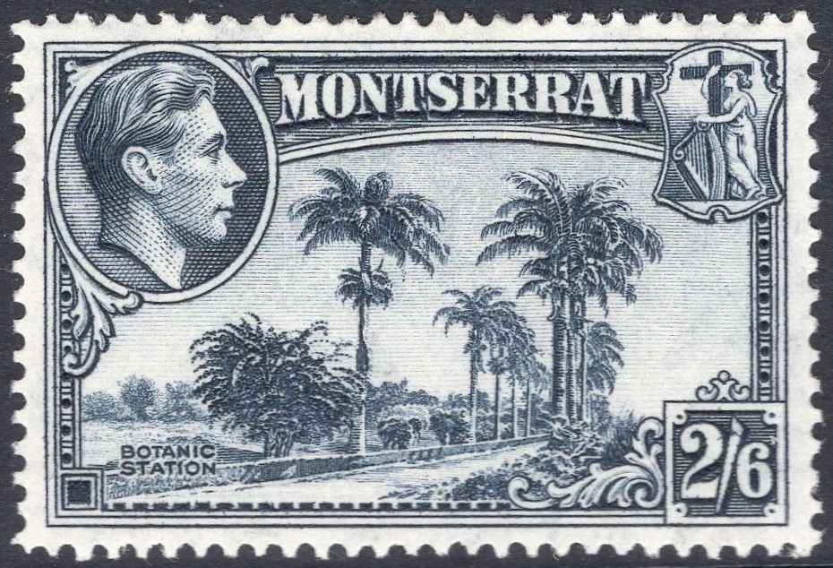 MONTSERRAT-1943 2/6 Slate-Blue Perf 14 Sg 109a MOUNTED MINT