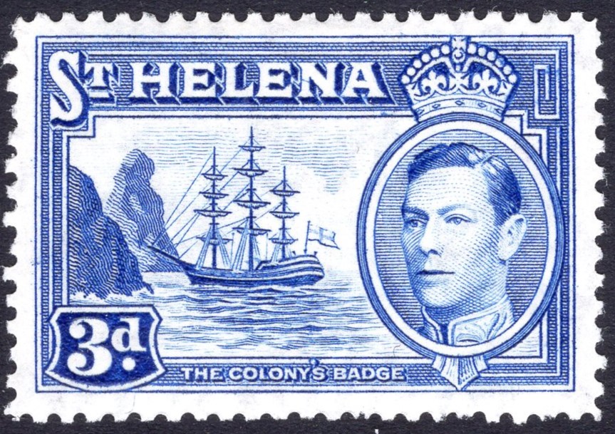 ST HELENA-1938-44 3d Ultramarine Sg 135 LIGHTLY MOUNTED MINT
