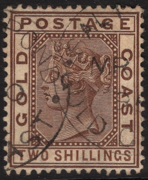 GOLD COAST-1884-91 2/- Deep Brown Sg 19a GOOD USED | Imperium Stamps Ltd