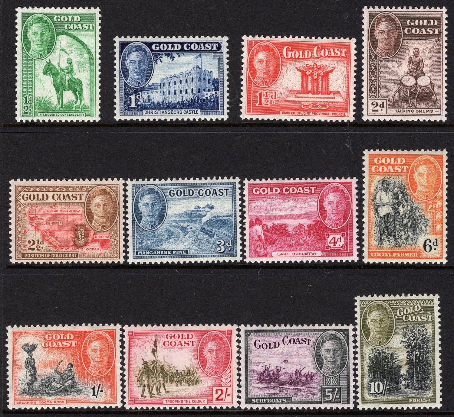 GOLD COAST-1948 Set to 10/- Sg 135-146 LIGHTLY MOUNTED MINT | Imperium ...