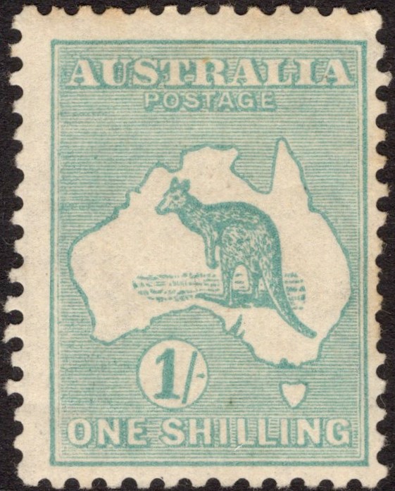 AUSTRALIA-1915 1/- Blue-Green