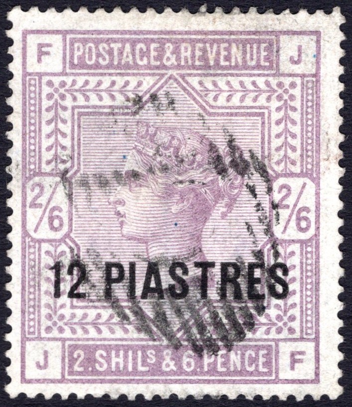 BRITISH LEVANT-1885-88 12pi on 2/6 Lilac/Bluish