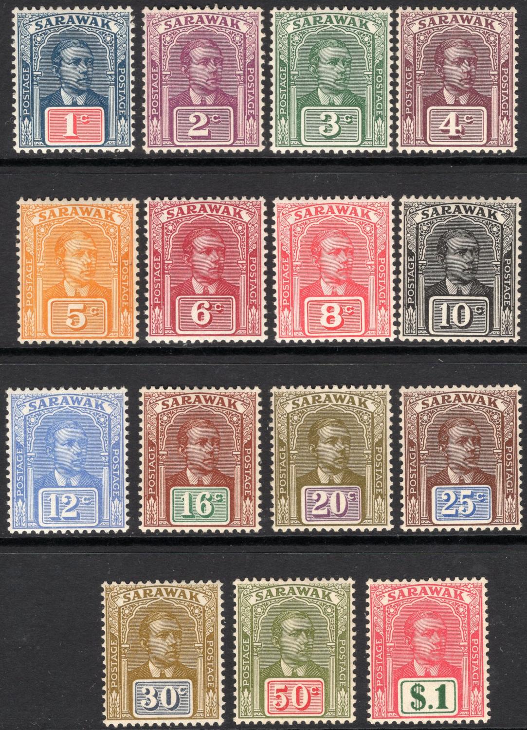 SARAWAK-1928-29 Set to $1