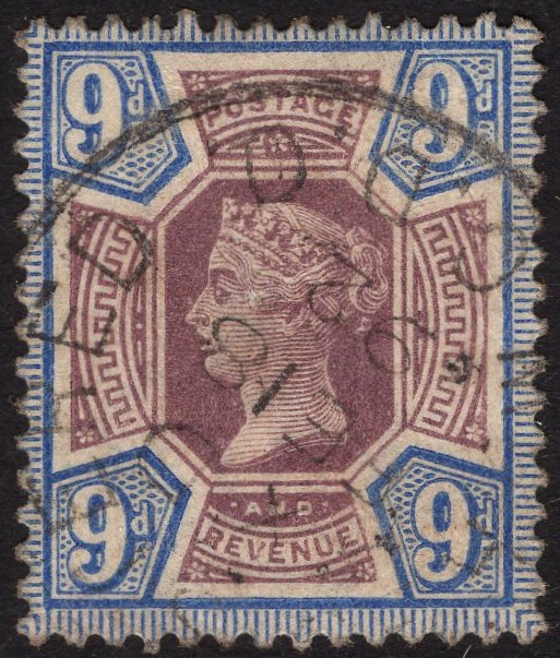 GB-Sg 209 9d Dull Purple & Blue VERY FINE USED