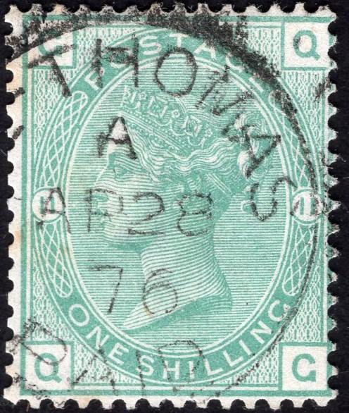 GB-Sg 150 1/- Green Plate 11
