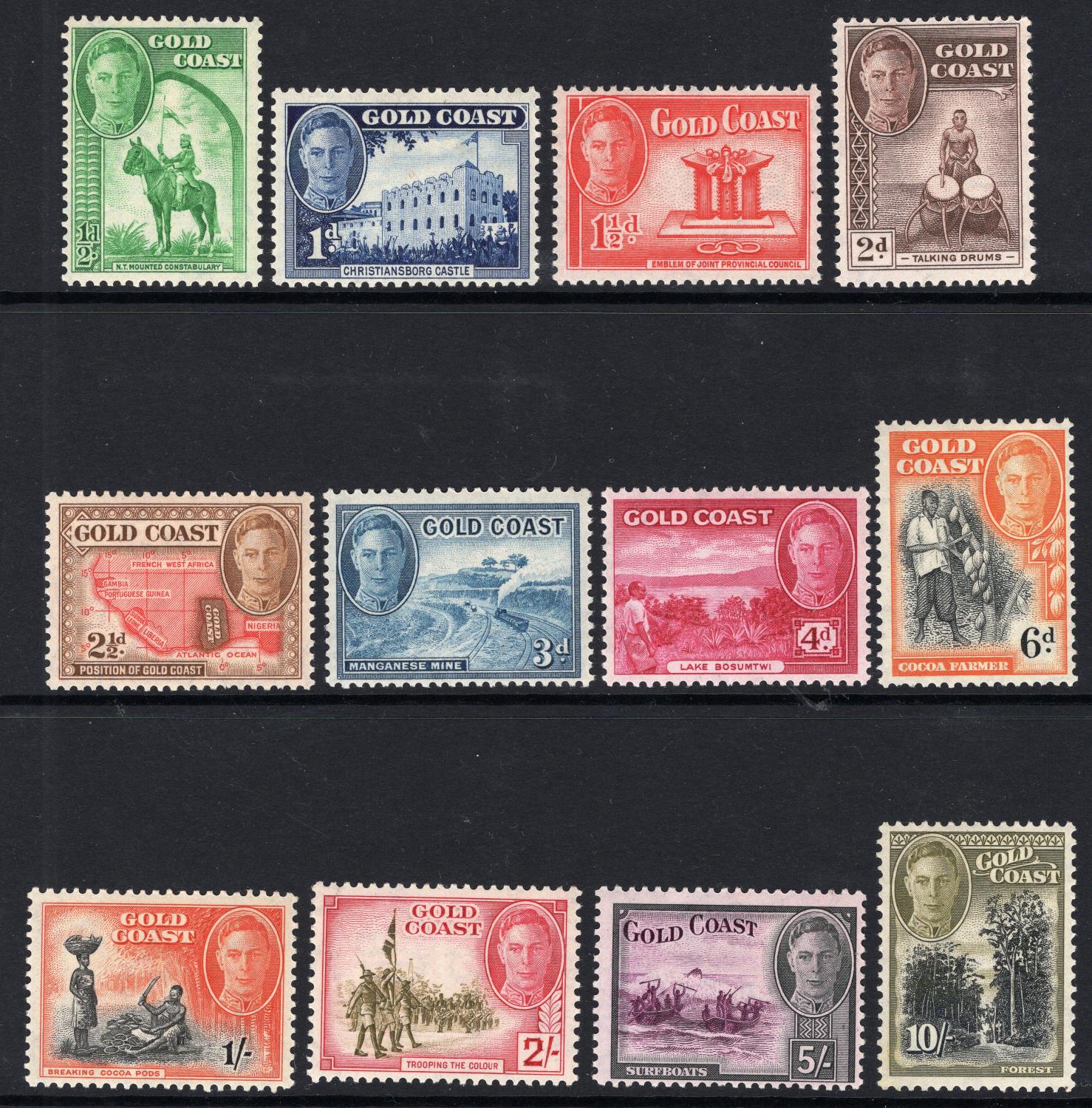 GOLD COAST-1948 Set to 10/- Sg 135-146 LIGHTLY MOUNTED MINT | Imperium ...