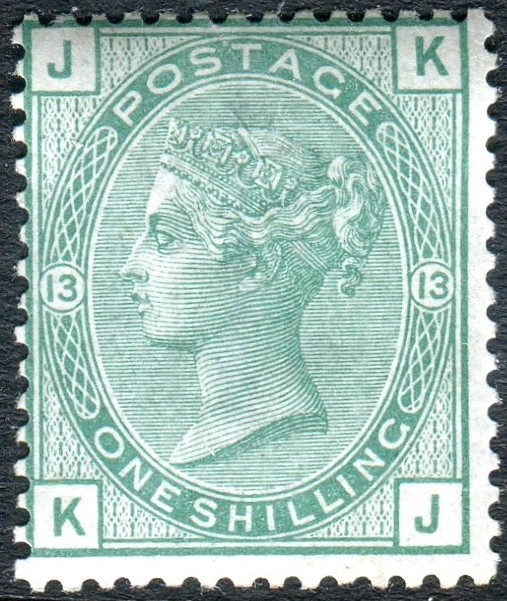 GB-Sg 150 1/- Green Plate 13
