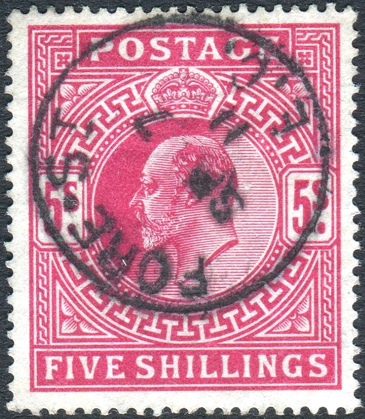 GB-Sg 264 var 5/- Deep Bright Carmine (f) UNLITSED