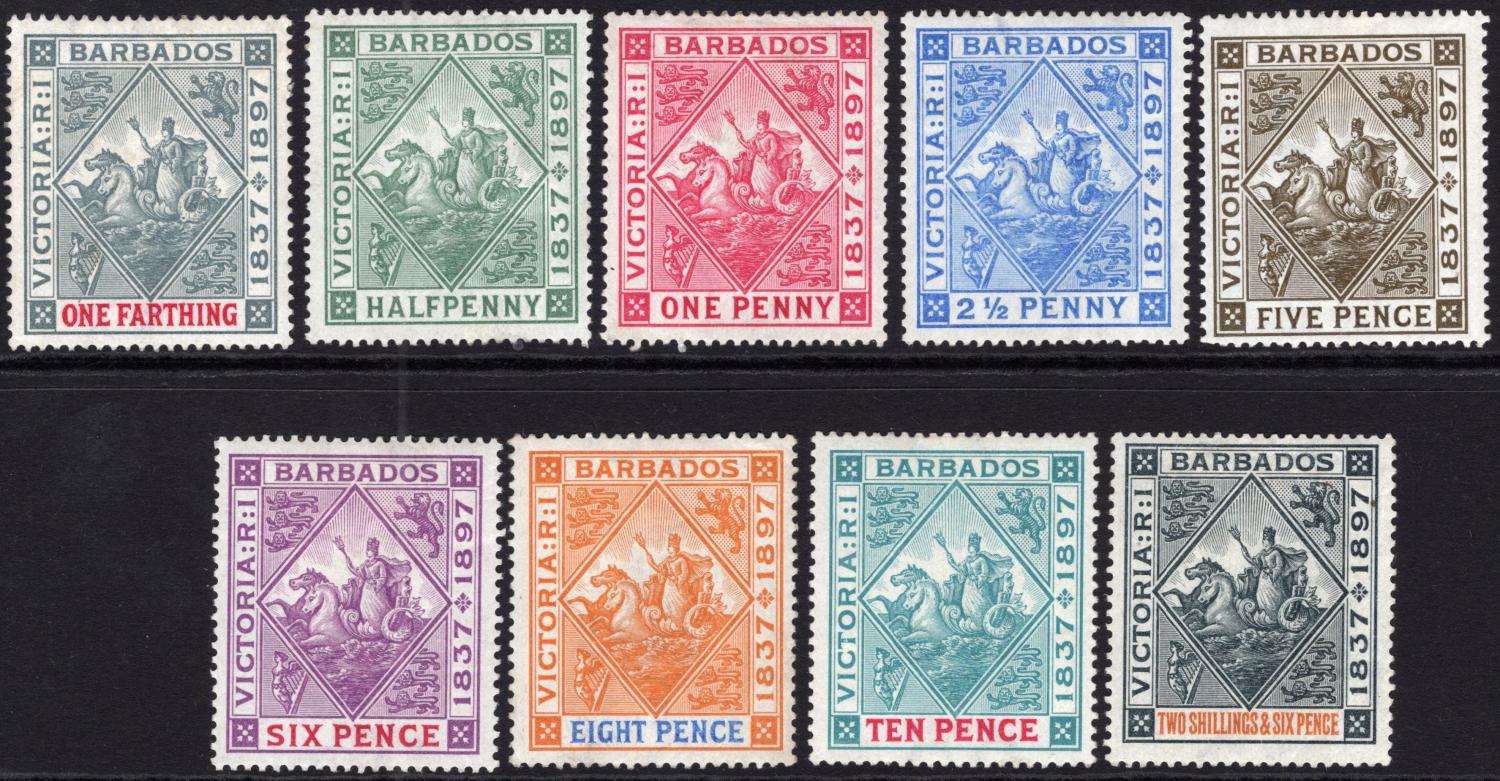 BARBADOS-1897-98 Diamond Jubilee Set to 2/6