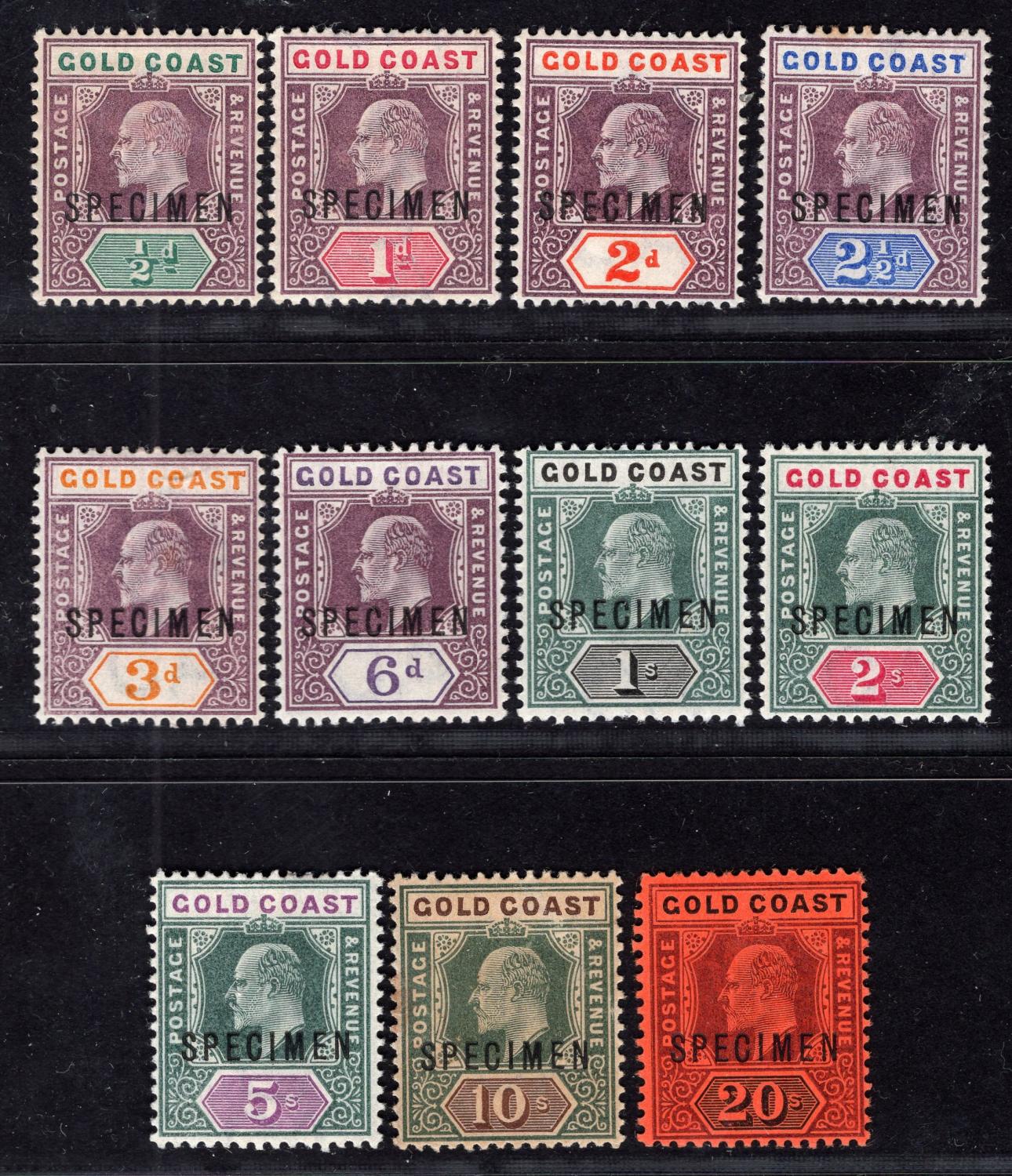 GOLD COAST-1902 Set to 20/- with SPECIMEN OVPT Sg 38s-48s LIGHTLY ...