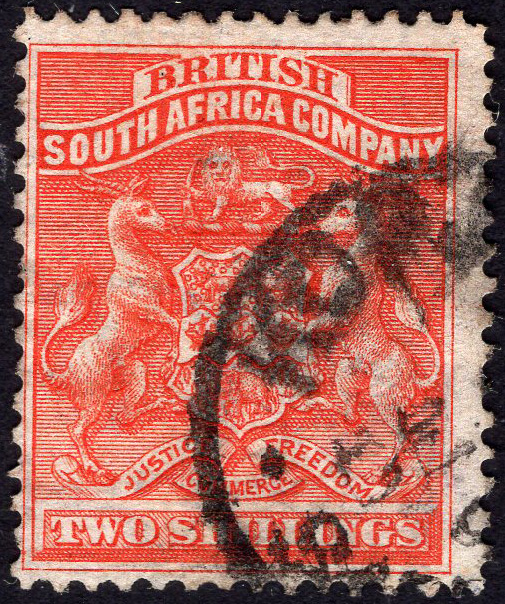 RHODESIA-1892-93 2/- Vermilion Sg 5 GOOD USED | Imperium Stamps Ltd