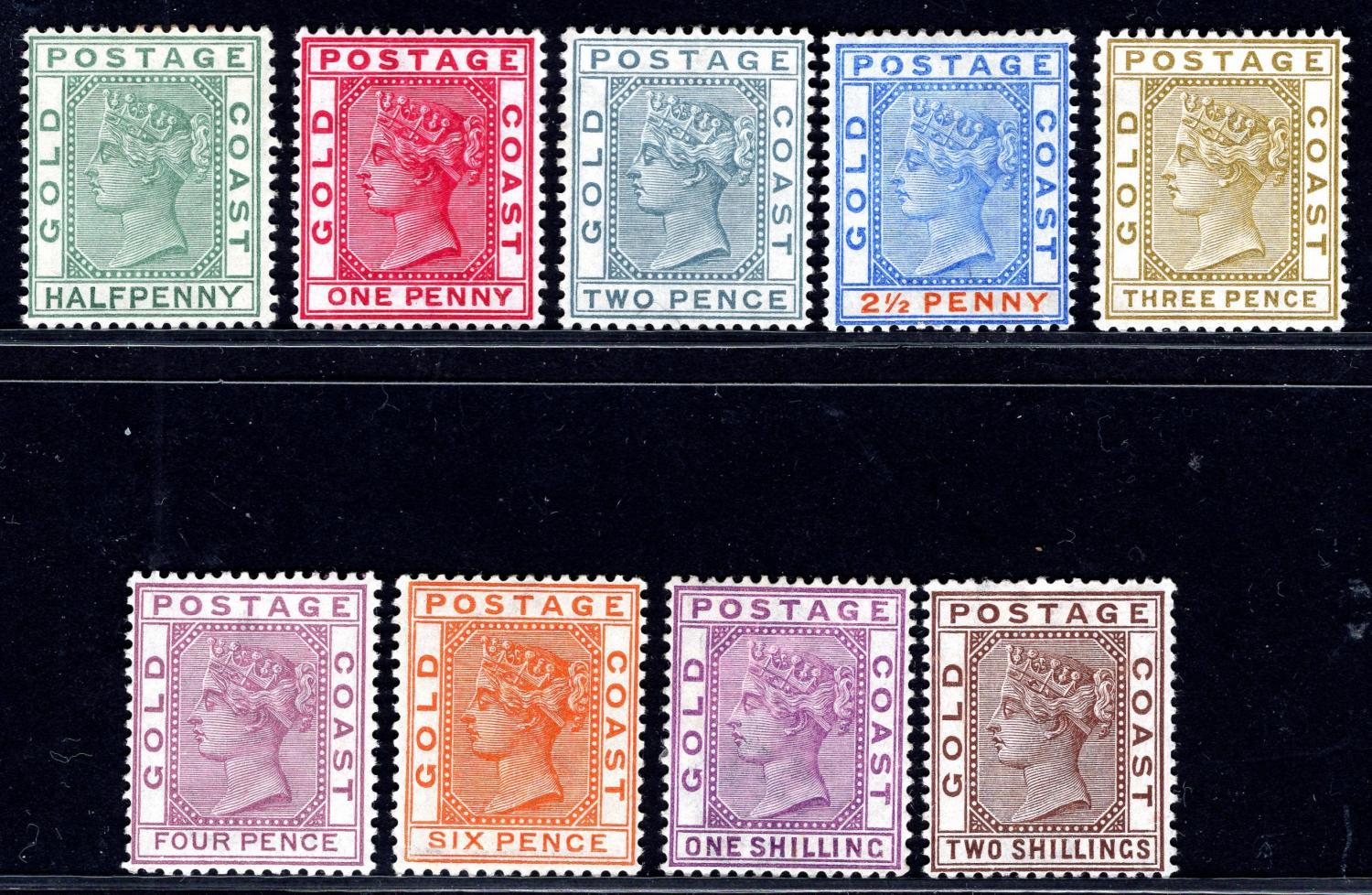 GOLD COAST-1884-91 Set to 2/- Sg 112-119a MOUNTED MINT | Imperium ...