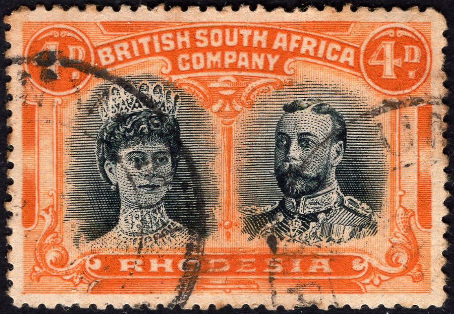 RHODESIA-1910-13 4d Black & Orange Sg 140 GOOD USED | Imperium Stamps Ltd