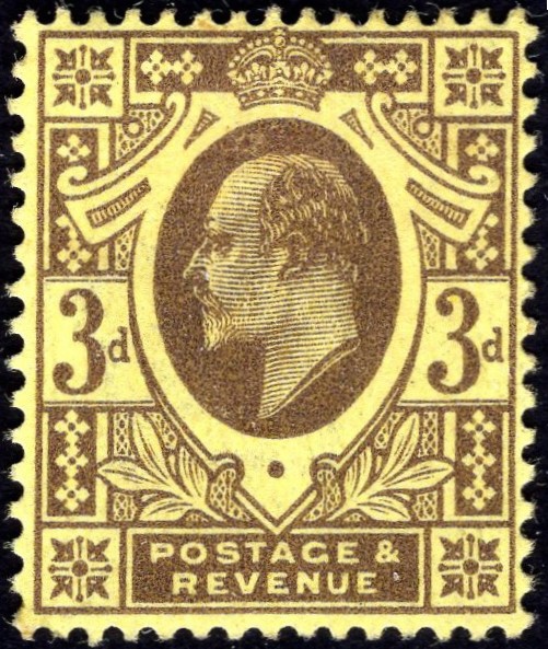 GB-Sg 285 3d Purple/Lemon UNMOUNTED MINT