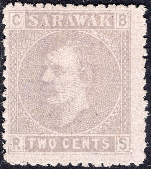 SARAWAK-1875 2c Mauve/Lilac (as generally found without gum) Sg 3 FINE USED