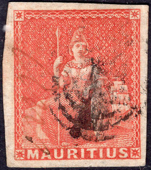 MAURITIUS-1858-62 (6d) Vermilion