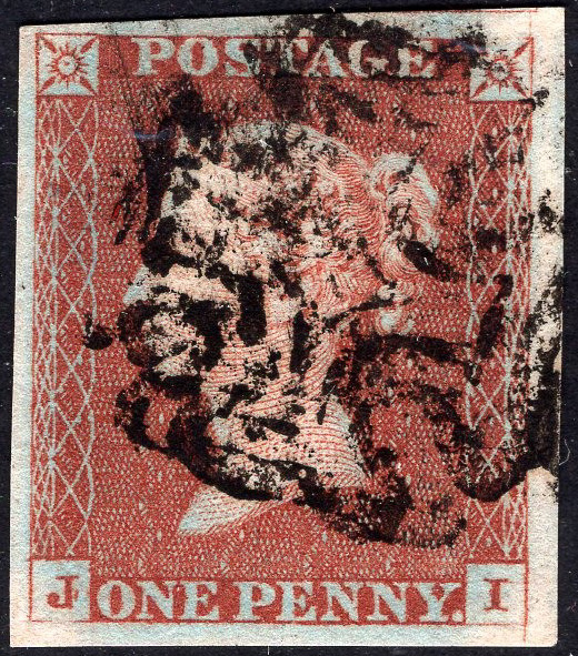 GB-Sg 8 Spec BS16 1d Red Plate 27 JI FINE USED 4 margin example