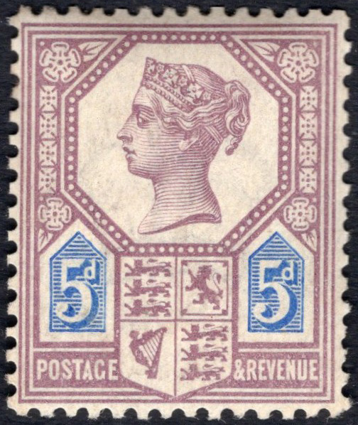 GB-Sg 207 5d Dull Purple & Blue Die I