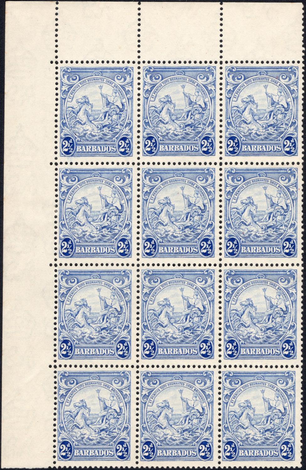 BARBADOS-1938-47 2½d Ultramarine